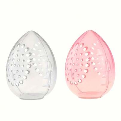 Schützende Make-up Schwamm Reisebox - atmungsaktive transparente Aufbewahrungsbox, separate Make-up Schwamm Aufbewahrungsbox, tragbar, robuster Kunststoff, nicht-elektrische Beauty Schwamm Aufbewahrungsbox