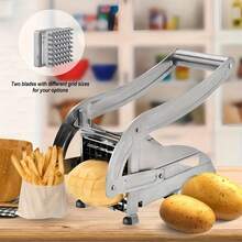 Professional Stainless Steel Potato Chip Cutter With 2 Blades - Convenient Potato Slicer For Home And Restaurant Use, Restaurant-Quality Kitchen Tool | Modern Kitchen Gadget | Kitchenware - Multicolor - View 5
