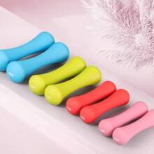 一对实心铁哑铃，女士专用，家用健身和瑜伽 - 彩色 - 查看 2