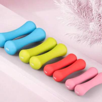 一对实心铁哑铃，女士专用，家用健身和瑜伽