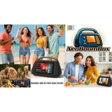 NeoBoomBox - Altavoz portátil inteligente con visualización táctil de 10.1 pulgadas - Hub de entretenimiento Android 13 sonido potente de 80 W   y Spotify Streaming entrada de - Verde - Ver 6