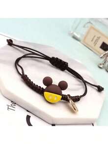 1pc Handmade Beaded Cartoon Bracelet, Adjustable With Rhinestone Decor, Candy Color Bracelet Suitable For Women And Couples, Party Jewelry, Small Party Favors, Birthday And Holiday Party Accessories, Adjustable Rhinestone Decorated Bracelet, Suitable As A Gift For Girls And Friends - A - View 14