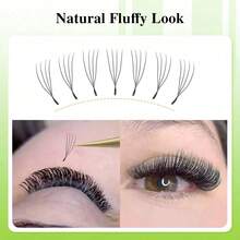 12lines 0.07C D 4D U W Shaped Eyelash Extensions Premium U-YY Lashes Soft Fluffy Premade Fans False Eyelashes - D - View 5