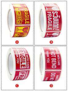 1 Roll 250pcs Fragile Warning Label Stickers, Non-Adhesive Tamper Evident Stickers - Sticker - View 1