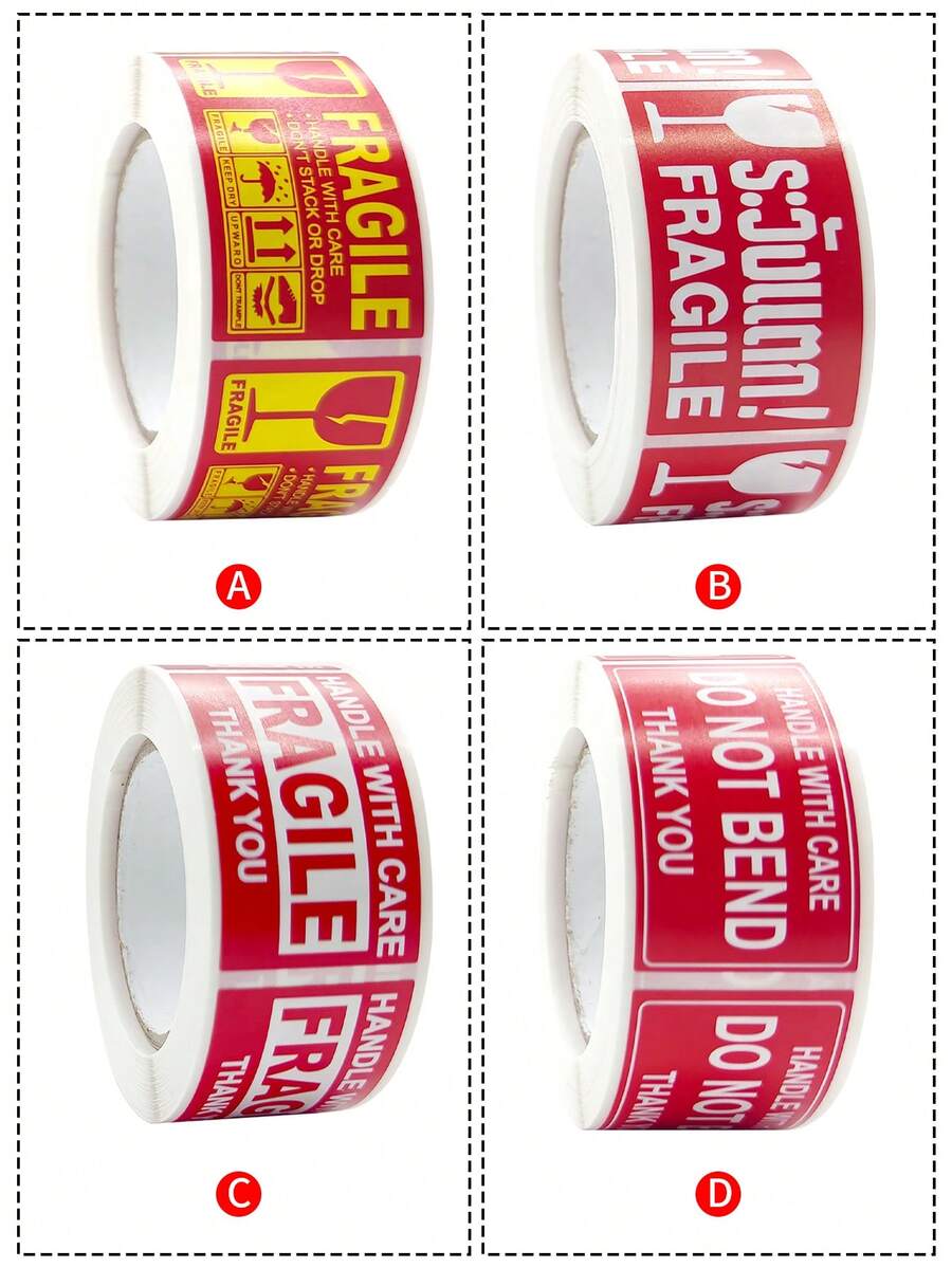 1 Roll 250pcs Fragile Warning Label Stickers, Non-Adhesive Tamper Evident Stickers - Sticker - View 1