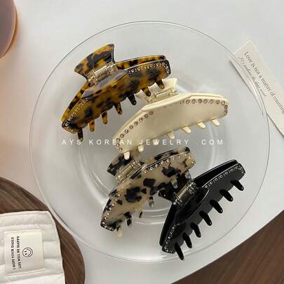 1pc Eris French Retro Acetate Claw Clip Hair Clip, Luxurious Tortoiseshell Hair Claw Hair Accessory