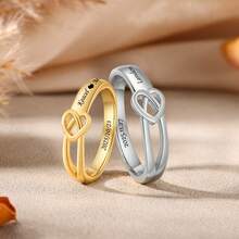 1pc Men's Cross Ring With East-West Baguette Gemstones,Customized Birthstones And Names,Father's Day Gift,May,December Birthstone Ring, Gift For Him - Multicolor - View 2