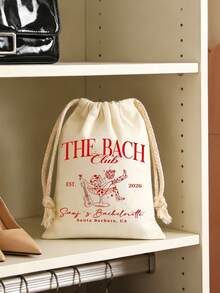 Customized Bachelorette Party Canvas Drawstring Bag, Personalized Bachelorette Weekend Gift Bag, Customizable Name, Location And Year, Fun Club Design, Suitable As Gifts For Groomsmen, Bridesmaids, Bride And Groom - Multicolor - View 13
