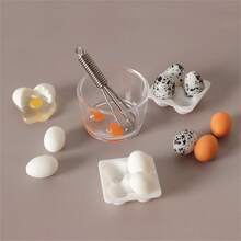 8pcs/Set Miniature Creative Kitchen Scene Accessories - Mini Egg Beater Egg Decorations - Realistic Food Model DIY Props - Egg - View 5