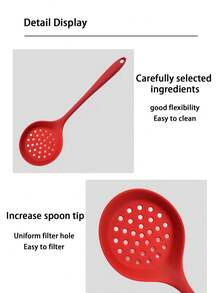 1/2pcs Silicone Skimmer Spoon - Red - View 3