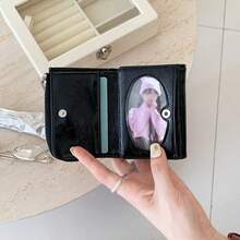 Hjärtformat hänge, söt och cool trippelvikt stor kapacitet sprucket läderplånbok och korthållare för kvinnor - Multifärgad - Visa 7