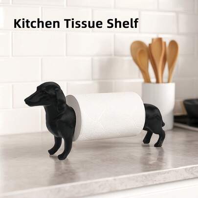 Dachshund Kitchen Paper Towel Holder, Freestanding Countertop Paper Towel Rack, Vintage Animal Paper Towel Display Stand, Creative Storage Organizer, Suitable For Kitchen, Bathroom, Living Room And More, Cute, Exquisite, Fun Gift Toy For Friends