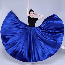 1pc Fashion Dancing Long Dress, Women's Satin Double Slit Full Sequin Dress, Inspired By Belly Dance Flamenco Dress, Suitable For Festivals, Parties, Nightclubs, Beaches, Boho Vintage Style - Multicolor - View 8