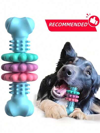Dog Chew Toy, Thermoplastic Rubber Interactive Bone Toy, Indestructible, Keeps Small Dogs Busy, Cleans Teeth & Trains Dogs, Tough Rubber Bone Puppy Toy, Suitable For Small & Medium Breeds, Relieves Boredom & Destructive Chewing