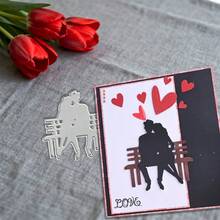 创意情人节情侣模具，DIY剪贴簿相册和压花模板，贺卡制作工具，卡片纸切割工艺品，礼品卡制作模板模切。 - 銀色 - 查看 7