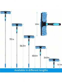 Professional 72" High Window Cleaning Squeegee Set With Extension Pole, 2-In-1 High Window Cleaning Squeegee Set With 1 Rotatable Head And 2 Interchangeable Washers, Best Indoor Outdoor Window Washing Equipment - A - 查看 4