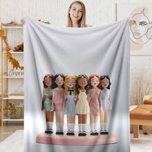 1PC KATSEYE Movie Poster Flannel Throw Blanket 50"X60" (Multiple Sizes) - Pink Filter Group Portrait & Directed By HYBE, Tapestry Wall Hanging, Room Decor, Perfect For Sofa, Bed, Office, Movie Poster Gift - nhiều màu 10 - Xem 13