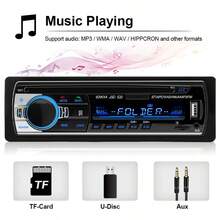 1-DIN Car Stereo Player With Digital Bluetooth, MP3 Player, FM Radio, Stereo Audio, USB Port And AUX Input - 520-b - View 2