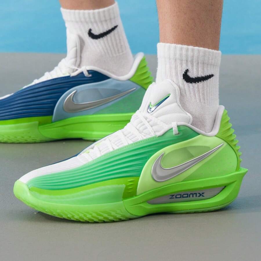 Nike 男鞋新款G.T. CUT 3 TURBO EP緩震實戰運動籃球鞋 - 綠色/白色/藍色 - 查看 1