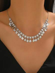 1pc Fashionable Versatile Vintage Refined Elegant Metal Necklace For Women - Yellow Gold - View 15