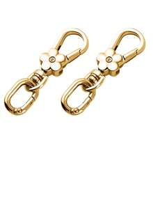 Multi-Functional Alloy Rotating Spring Buckle | Fashionable Bag Strap Buckle | Light Luxury Double-Opening Keychain | Flower-Shaped Buckle With Egg-Shaped Ring | Ultimate Accessory For Bag Pendants | Suitable For Crafts, Bag Pendants - Multicolor - View 6