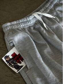 Gray Balloon/Baggy Sweatpants With Adjustable Wide Leg And Unique Style - Sportlife - Light Grey - View 8