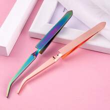 Stainless Steel Manicure Shaping Tweezers, Nail Art Tools X-Type UV Gel Nail Extension Crystal Nail Shaping Clamp, Nail Extension Tools - Multicolor - View 8