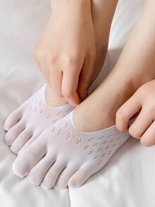 5 pares de calcetines invisibles de mujer para el verano, de malla transpirable y silicona antideslizante - Multicolor - Ver 5