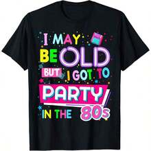 80s Design For Women Rave Outfit & 1980s Fancy Dress T-Shirt - Black - View 12