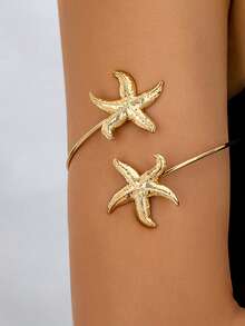 1件海星造型开口手镯，时尚新款小众配饰 - 彩色 - 查看 2