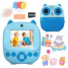 Kids Digital Instant Print Camera Toy, 2.4" HD Screen, 1080P Video, 6X Zoom, Creative Game, 32GB Storage, Portable Outdoor Travel Toy Suitable For Children Aged 3-12 - Multicolor - View 3