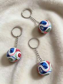 1个2026年足球钥匙扣，3D立体钥匙圈，男女通用足球迷收藏礼品，日常配饰 - 彩色 - 查看 5