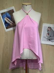 Women's Blouse With Asymmetrical Design For A Modern And Elegant Style - Baby Pink - View 2