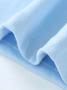 Camiseta de cuello redondo con estampado de número "67" y letra, de verano y divertida para adolescentes varones, nueva llegada - Celeste - Ver 5