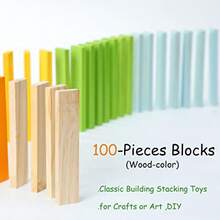 100pcs Classic Wooden Building Blocks SetSolid STEM Building Toys For Preschool Learning Montessori Toys For Toddlers Boys Girls Birthday Gift Log Color - As Pic - View 4