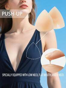 2pcs French Triangle Nipple Covers Ultra-Thin, Washable, Invisible, Seamless, Anti-Exposure Silicone Nipple Covers - Apricot - View 1
