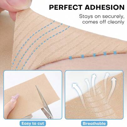 2 Rolls Of Tattoo Concealer Tape, 3 Inches X 16.4 Feet (Approximately 7.6 Cm X 41.9 Cm), Cuttable Tattoo Tape Cover, Sweat-Resistant Light Skin Tone Invisible Concealer For Scars, Tattoos, Birthmarks, Tattoo Patches, Light Beige Color