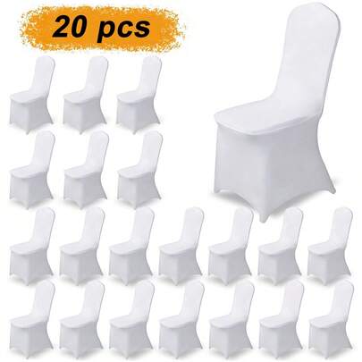 JIASLING 20 Pcs Of Spandex Folding Chair Covers Universal Elastic Washable Protector Elastic Wedding Decorative Chair Covers, Suitable For Weddings, Holidays, Banquets, Parties, Celebrations, Business Meetings, Christmas, Festivals, Valentine'S Day