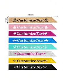 1pc Customized Text Satin Ribbon, Personalized Slogan Ribbon, Customized Text Party Ribbon, Customized Logo & Text Personalized Ribbon, Bride-To-Be Ribbon, Bachelorette Party Ribbon, Pageant Birthday Customized Ribbon, Custom Ribbon, DIY Ribbon, Customized Bridal Ribbon, Bachelorette Party Favor, Personalized Ribbon, Custom Ribbon, Party Favor, Personalized Gift, Wedding Party, Bridesmaid Invitation Gift - Multicolor - View 3