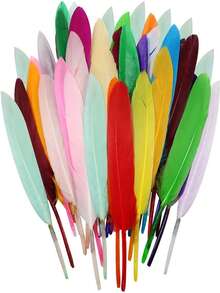 1 Pack Of 20 Pieces 10-15cm/4-6inch Colorful Duck Feathers Handicraft Accessories Small Goose Plumes Jewelry Creation DIY Gift Decorations - A - View 20