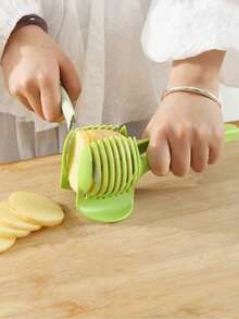 1pc Multi-Function Kitchen Slicer, Kitchen Tool, Potato, Tomato, Sandwich, Fruit & Vegetable Cutter/Divider, Round Fruit And Vegetable Slicing Assistant, Convenient Non-Electric Kitchen Tool, Plastic Cutting Aid - Multicolor - View 7