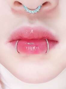 1 件精美不锈钢鼻环，镶嵌闪亮锆石，18K 镀金，铰链式耳骨螺丝耳环唇环，身体穿刺饰品，内径可选：6mm/8mm/10mm/12mm，规格：16G/1.2mm/18G/1.0mm - 氣質耳環 - 查看 8