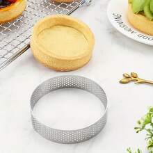 6pcs/12pcs Stainless Steel Perforated Tart Rings, Non-Stick & Durable Cake Rings (5cm/8cm) - Non-Stick Round Pastry Molds For Baking Mousse, Tarts, Desserts, Mini Cakes - Heat-Resistant And Dishwasher- Tart Molds, Cake Molds - View 6