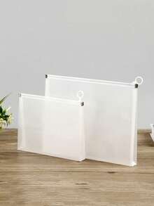 1 pieza/9 piezas Bolsa de archivo con cremallera transparente tamaño A4, Bolsa con cremallera tamaño A5, Bolsa de papelería para exámenes personalizada tamaño A6, de gran capacidad, carpeta de archivo expandible, organizador de archivos de plástico PP resistente con cierre, adecuado para la escuela, la oficina y el hogar - A - Ver 5