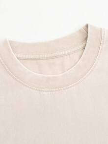 Men's Printed Vintage Washed Vest, Loose Fit, Casual Street Style, A Must-Have Item For Street Wear And The Gym. - 杏色 - 查看 2