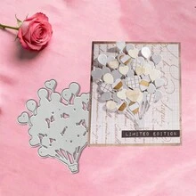 Creative Love Balloon Dies, DIY Scrapbooking Album And Embossing Stencil, Greeting Card Making Tool, Card Paper Cutting Crafts ,Gift Card Making Template Die Cuts. - Silver - View 4