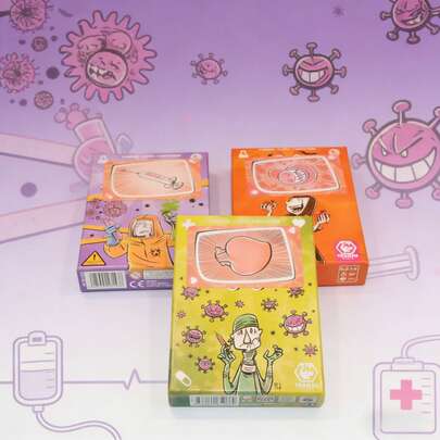 一套器官移植主题棋盘游戏，成人休闲聚会卡牌游戏，家庭聚会互动桌面游戏，3种语言游戏说明（西班牙语、英语、法语），节日礼物，游戏礼品！