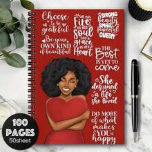 1 Piece Inspirational Spiral Notebook - 100+ Pages Self-Love Journal With Motivational Quotes, Bright Red Cover Conveying Positive Energy, Daily Planner - Perfect Gift, Artistic Cover Design, Eye-Catching - A5 - View 3