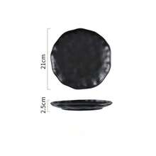 Ceramic Steak Plate, Pasta Plate, Dessert Plate, Nordic Style High-End Tableware Shallow Dish - Black - View 2