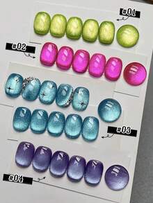 MISS SHAKA 10毫升春夏美甲闪光粉蓝玻璃珠猫眼凝胶指甲油胶水 2026 高密度新款流行色多巴胺水晶美甲沙龙专用美甲用品 - 彩色 - 查看 1